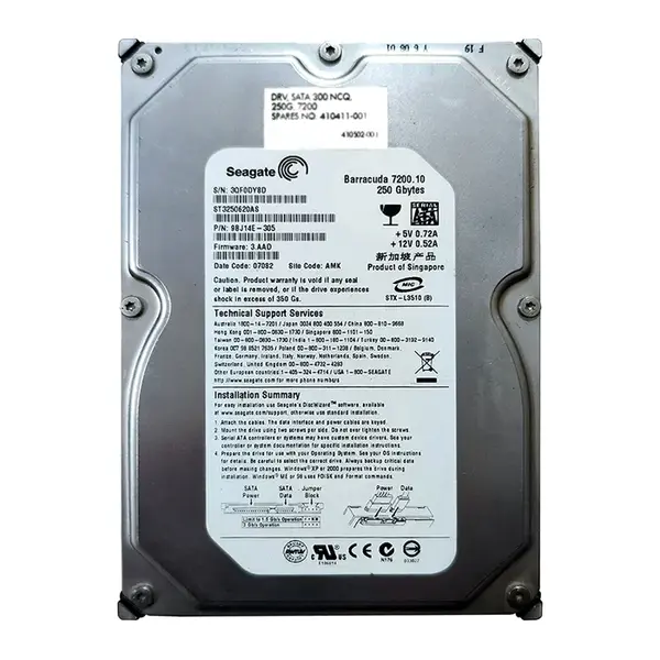 9BJ14E-305 Seagate BarraCuda 7200.10 Series 250GB 7200RPM SATA 3Gb/s 16MB Cache (CE) 3.5-Inch Hard Drive