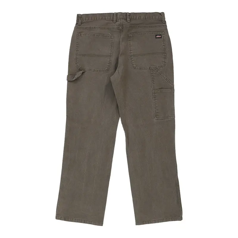 Dickies Carpenter Trousers - 34W 29L Khaki Cotton