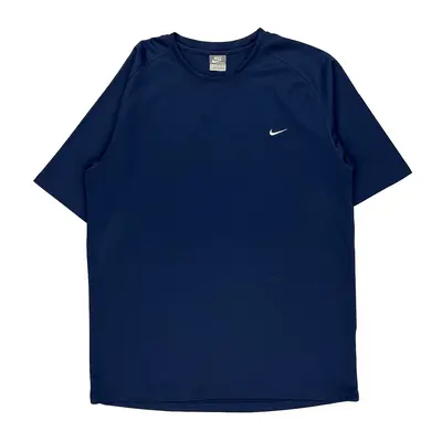 Nike T-Shirt - XL Navy Polyester