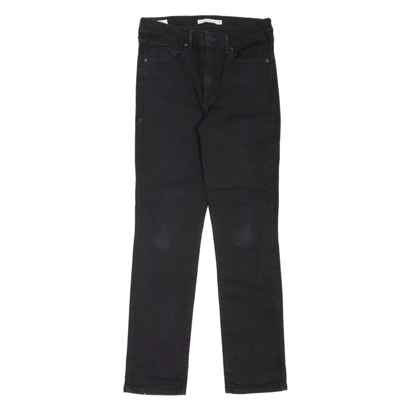 LEVI'S 724 High Rise BIG E Womens Jeans Black Regular Straight W27 L28