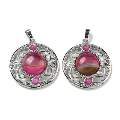 Natural Banded Agate Dyed Pendants