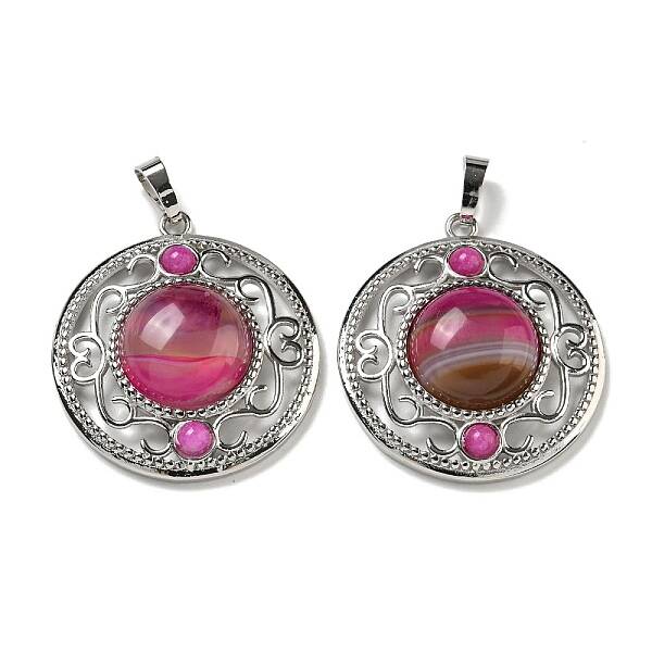 Natural Banded Agate Dyed Pendants