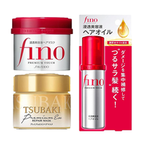 FINO Premium Touch Hair Essence Mask 230gxTsubaki Premium Repair Mask 180gx Fino Premium Touch Essnce Hair Oil 70ml (3 Pack) ...