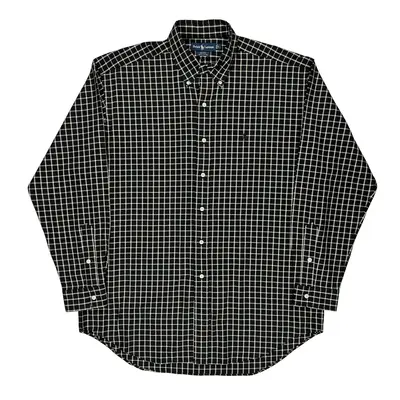 Blake Ralph Lauren Checked Shirt - Large Black & White Cotton