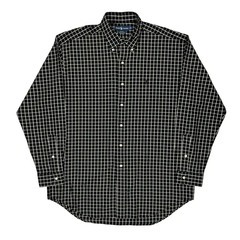 Blake Ralph Lauren Checked Shirt - Large Black & White Cotton