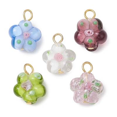 5Pcs Handmade Lampwork Pendants