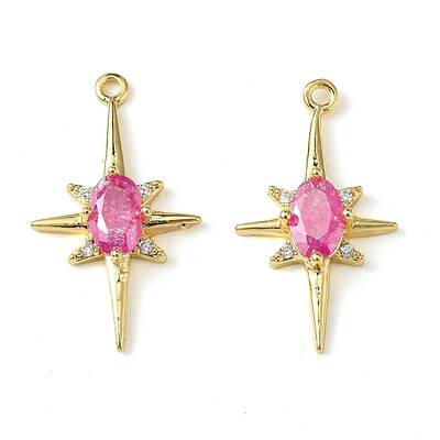 Brass Micro Pave Cubic Zirconia Pendants