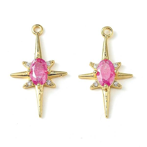 Brass Micro Pave Cubic Zirconia Pendants
