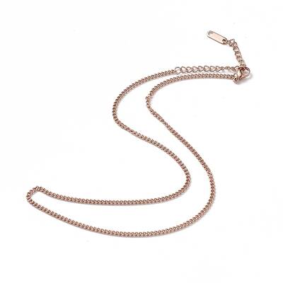 Ion Plating(IP) 304 Stainless Steel Curb Chain Necklace for Men Women
