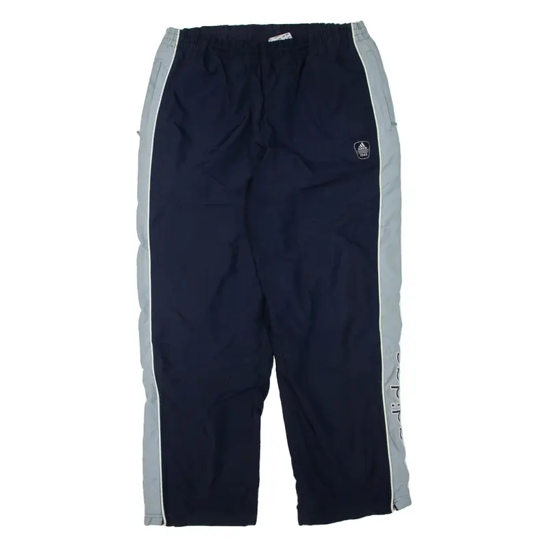 ADIDAS Womens Track Pants Blue Wide-Leg L W34 L32