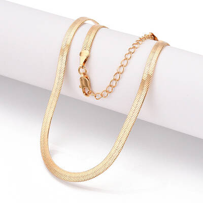 Brass Flat Snake Chain Necklaces for Women Men