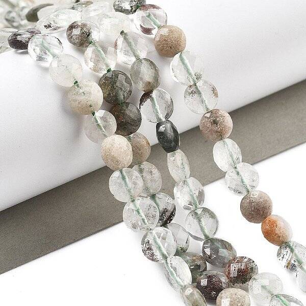 Natural Green Lodolite Quartz Beads Strands