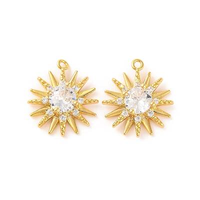 Brass Micro Pave Clear Cubic Zirconia Pendants