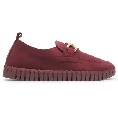 Ilse Jacobsen Tulip 3976 Textile Women's Slip On Shoes - Winetasting Winetasting - Size:US 8 Women