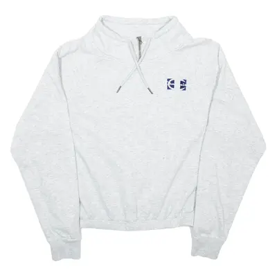 CHAMPION Cropped Womens Sweatshirt Grey High Neck L