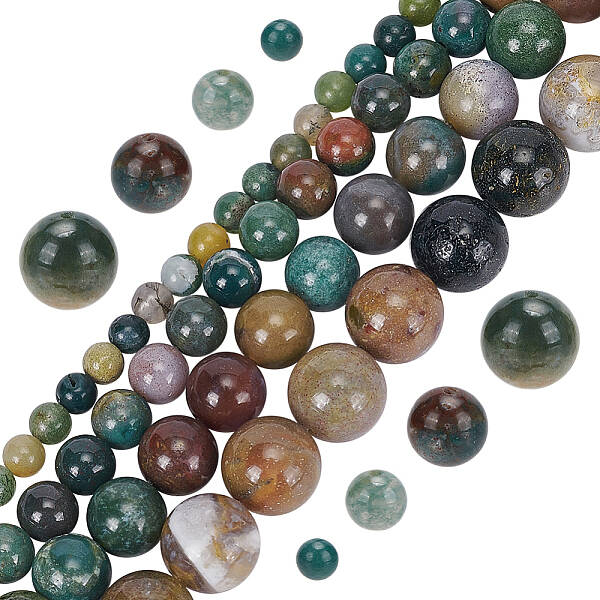 4 Strands 4 Styles Natural Indian Agate Beads Strands