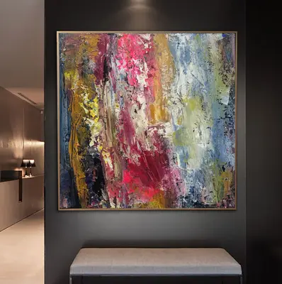 Large Original Painting Abstract Colorful Acrylic Canvas Art Painting Abstract Expressionism Painting Wall Hanging Decor | CO...