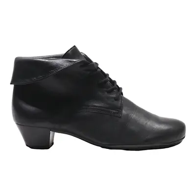 HOVERCRAFT Heeled Ankle Boots Black Leather Womens UK 4.5