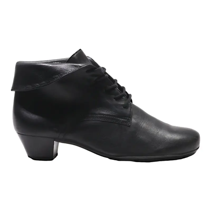 HOVERCRAFT Heeled Ankle Boots Black Leather Womens UK 4.5
