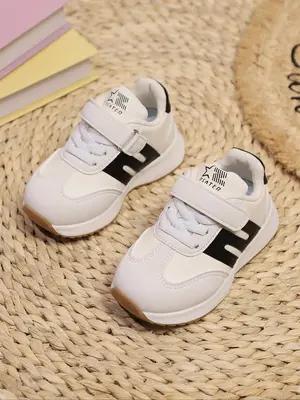 Toddler Boy's Patchwork Velcro Design Sneakers, Casual Comfortable Breathable Sports Running Shoes, All-match Basic Shoes for...