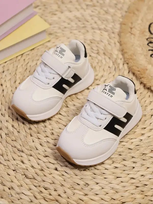 Toddler Boy's Patchwork Velcro Design Sneakers, Casual Comfortable Breathable Sports Running Shoes, All-match Basic Shoes for...