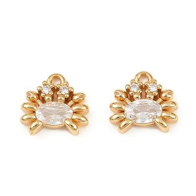 Ocean Theme Brass Micro Pave Cubic Zirconia Charms