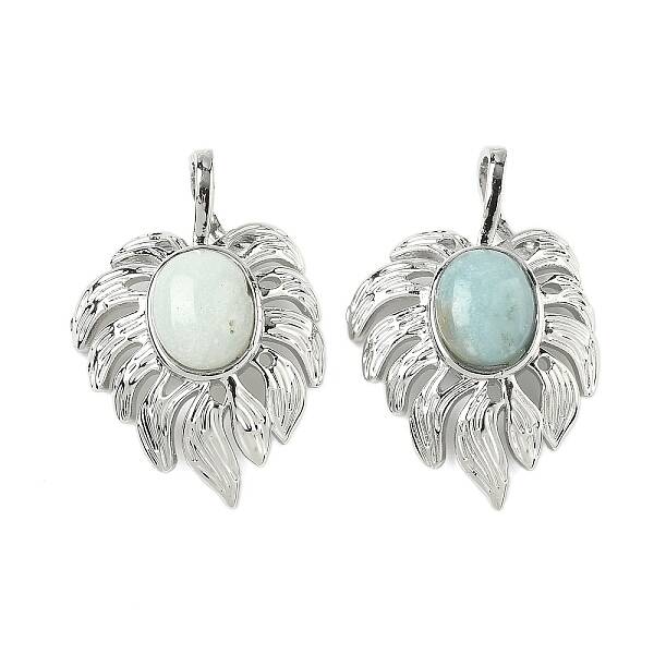 Natural Flower Amazonite Pendants