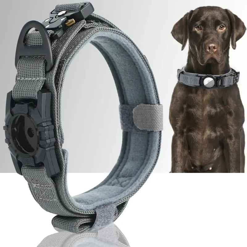 Dog Collar, Adjustable Dog Collar with Air Tag, Pet Collar with Handle, Pet Collar for Medium Large Dogs