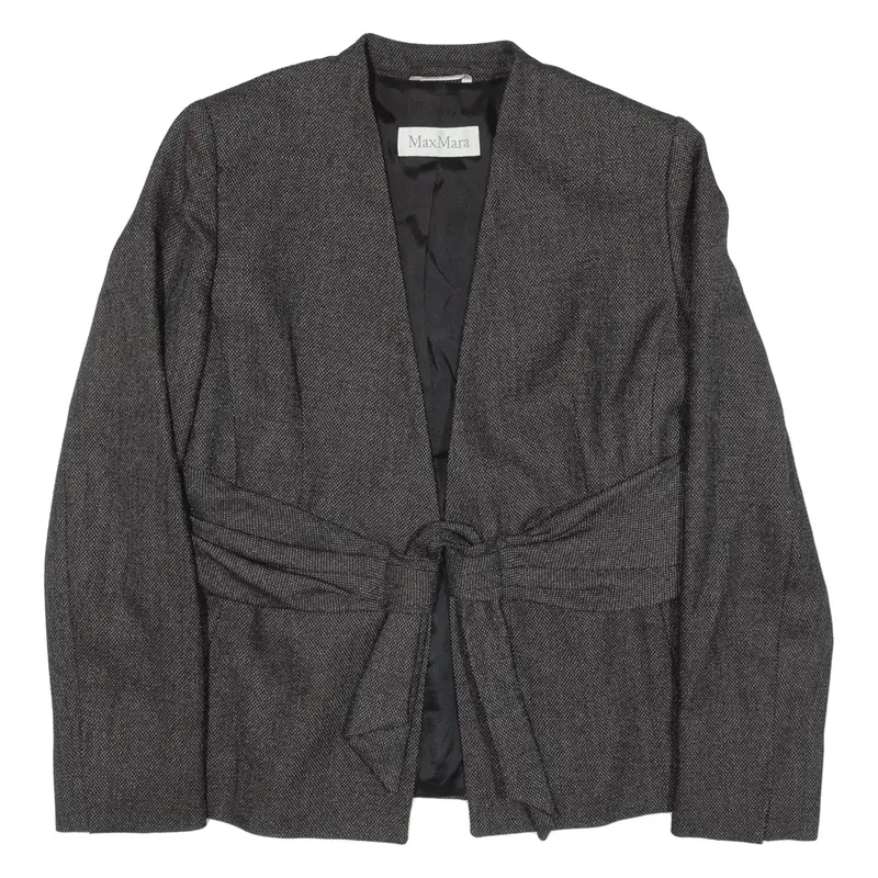 MAX MARA Blazer Knit Jacket Grey Wool Womens UK 12
