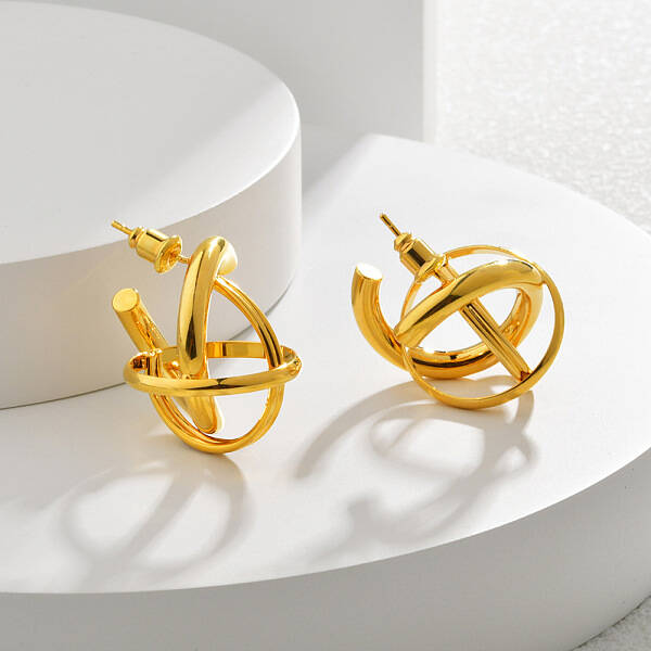 Brass Stud Earrings