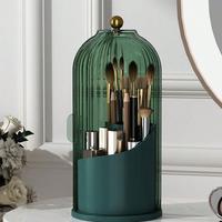360 Degree Rotating Makeup Brush Storage Box, 1 Count Dustproof Makeup Brush Holder, Cosmetic Organizer for Dressing Table, D...