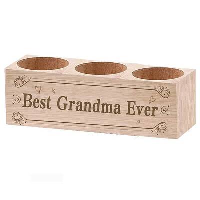 3 Hole Wood Candle Holders
