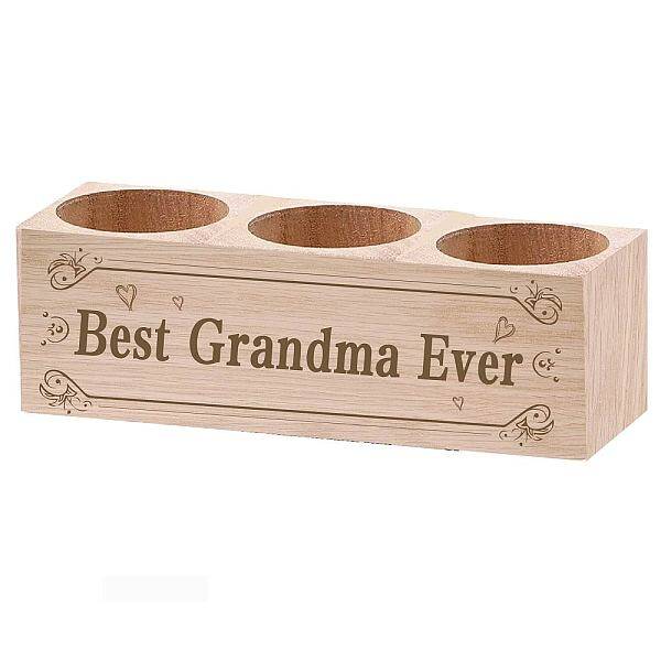 3 Hole Wood Candle Holders