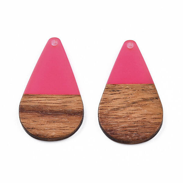 Transparent Resin & Walnut Wood Pendants