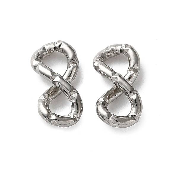 304 Stainless Steel Textured Infinity Linking Rings