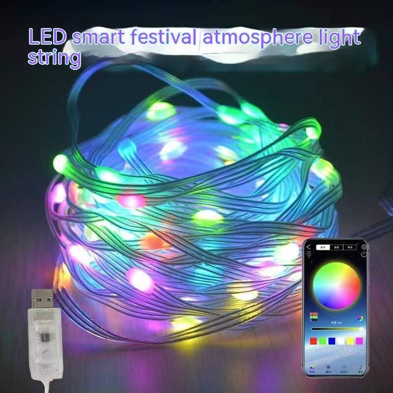 Smart String Lights Point and Control Voice Control RGB Lighting Chain  Phone Bluetooth APP Control