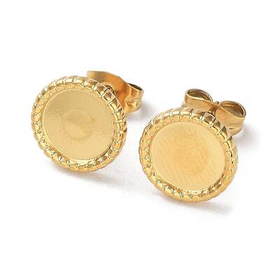 Ion Plating(IP) 304 Stainless Steel Stud Earrings Findings