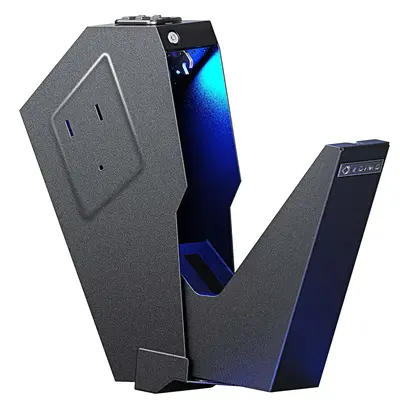 ADIMO Biometric Fingerprint Safe with Keypad Lock, G safe for Nightstand Wall Mount Bedside Desk Vehicle Bed