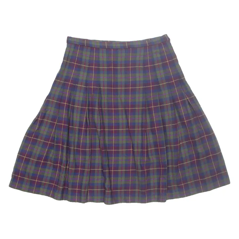 PENDLETON Womens Pleated Skirt Red Midi Wool Check UK 16