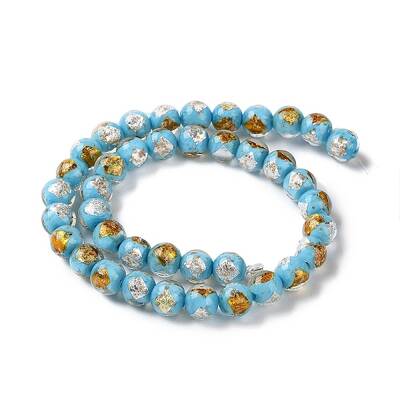 Handmade Gold & Silver Foil Lampwork Beads