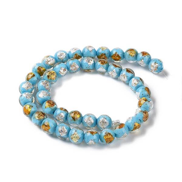 Handmade Gold & Silver Foil Lampwork Beads
