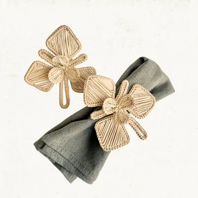 Abraham Napkin Ring - Made of Iraca Palm | Color: Blue