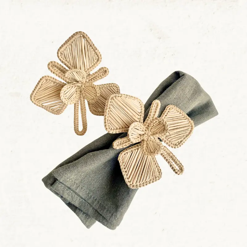 Abraham Napkin Ring - Made of Iraca Palm | Color: Blue