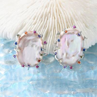 925 Sterling Silver Natural Pearl Stud Earrings