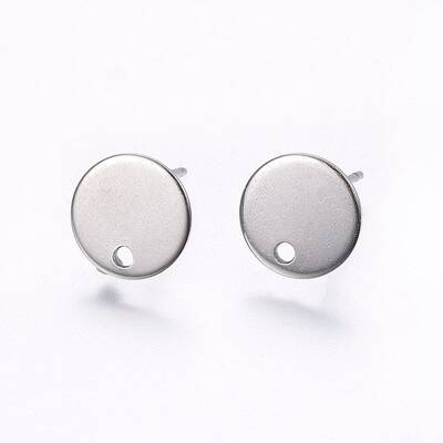 Flat Plate 201 Stainless Steel Stud Earring Findings