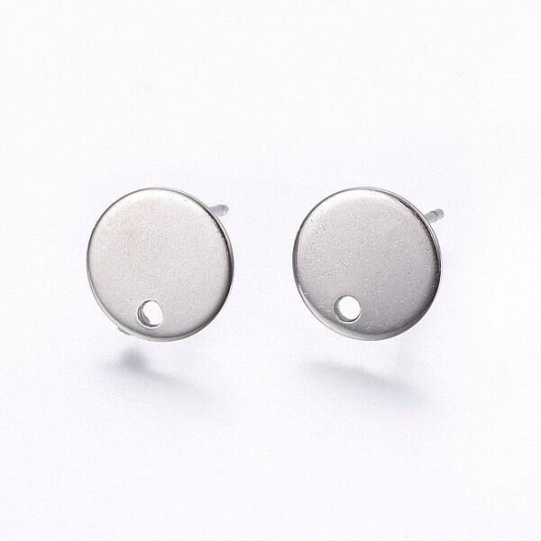 Flat Plate 201 Stainless Steel Stud Earring Findings