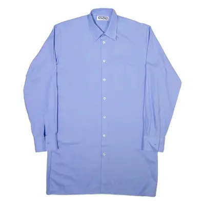 AMSA Mens Plain Shirt Blue Long Sleeve L