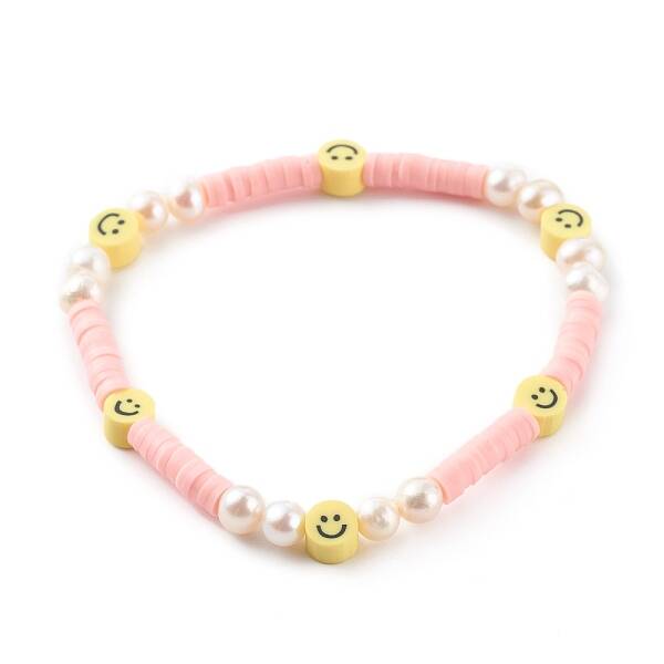 Handmade Polymer Clay Heishi Beaded Stretch Bracelets