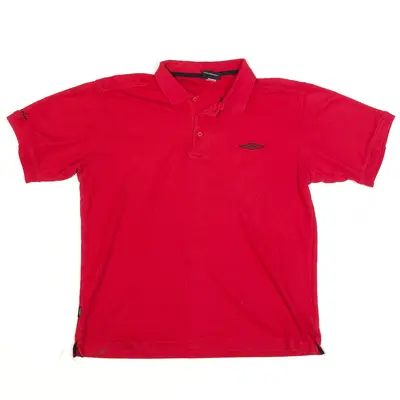 UMBRO Polo Shirt Red Short Sleeve Mens L