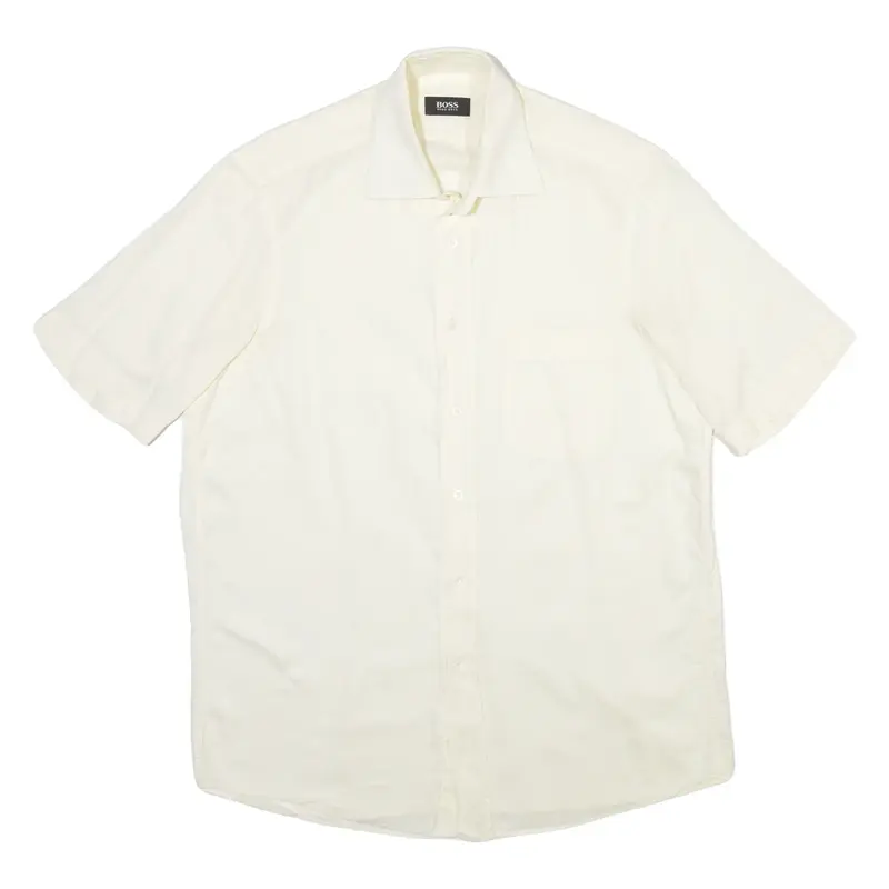 BOSS Mens Plain Shirt Yellow M